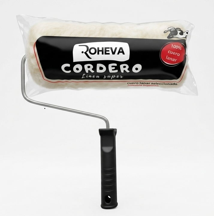 Rodillo Cordero Cuero Lanar Blanco 22X50