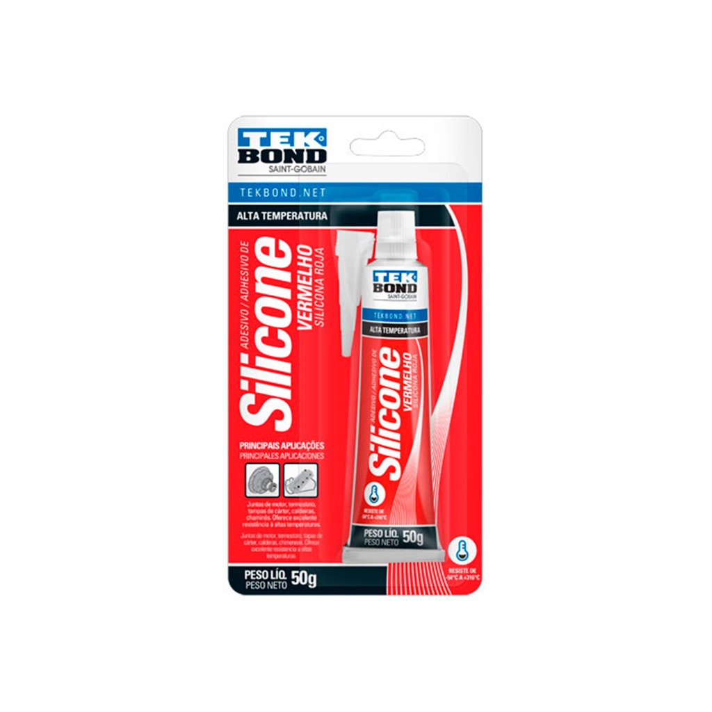 Silicona Alta Temperatura Roja  50 g Pomo