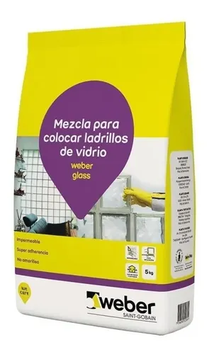 Weber Glass Adhesivo Blanco para Bloques Vidrio 25 Kg