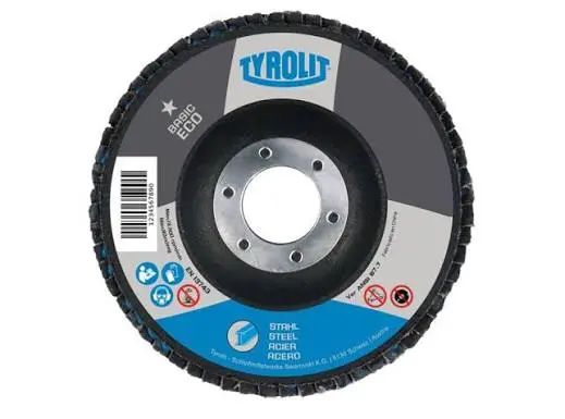TYROLIT DISCO FLAP BASIC ECO PLANO #40 ACERO 115mm