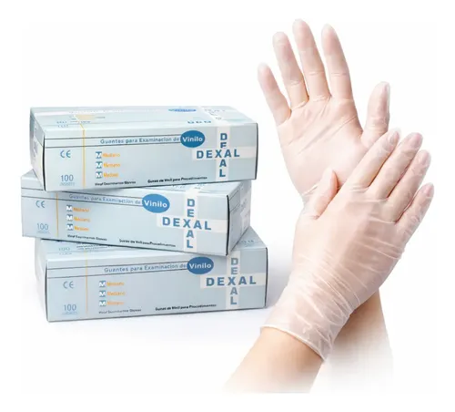 Guantes vinilo descartable (Largo)