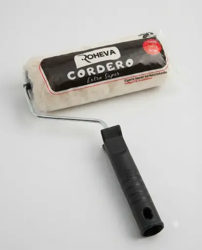 [ROD0001BR] Rodillo Cordero Cuero Lanar Blanco 22X50