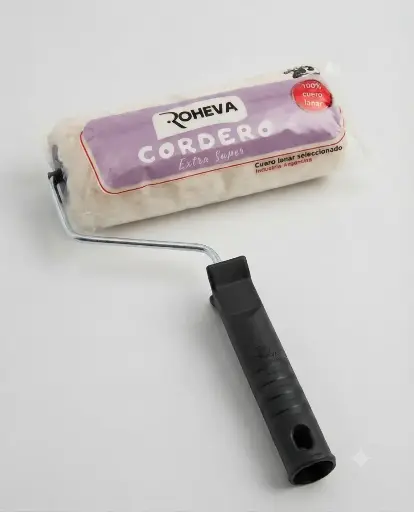[ROD0003BR] Rodillo Cordero Cuero Lanar Blanco 22X40